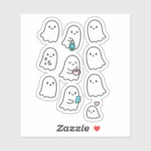 Niedliches Minimalistisches Ghost Sticker Pack - k