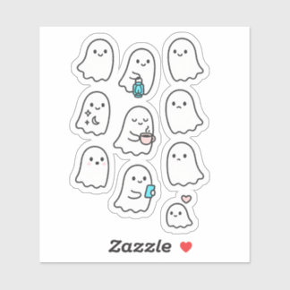 Niedliches Minimalistisches Ghost Sticker Pack - k