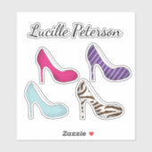 Niedliches Minimalistisches Girly Colorful Shoes M Aufkleber (Blatt)