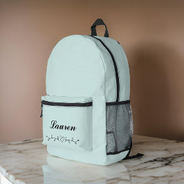 Niedliches Minimalistisches Herz Grüne Blätter Pas Bedruckter Rucksack