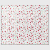 Niedliches Minimalistisches Herzmuster in Rot und  Geschenkpapier (Flach)