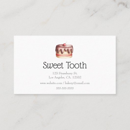 Niedliches Minimalistisches Kuchengebäck Illustrie Visitenkarte (Rückseite)