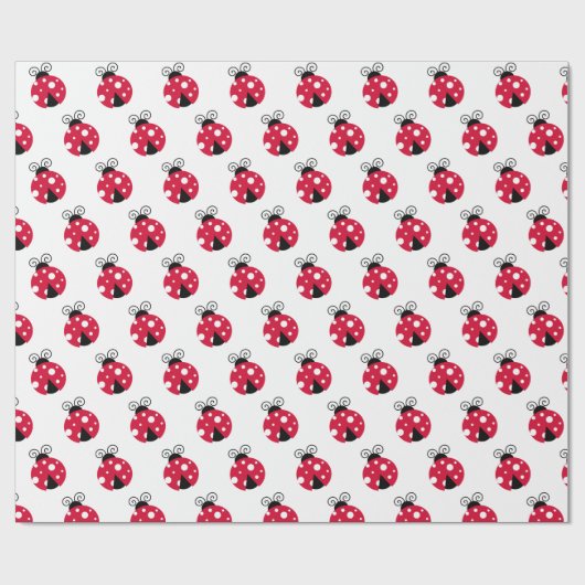 Niedliches Minimalistisches Red and White Ladybug  Geschenkpapier (Flach)