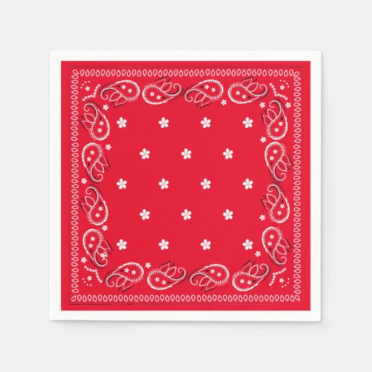 Niedliches Minimalistisches Red Bandana Muster Serviette (Vorderseite)