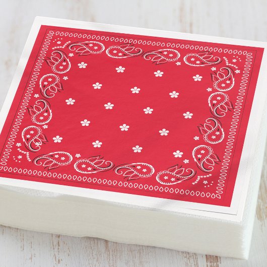 Niedliches Minimalistisches Red Bandana Muster Serviette