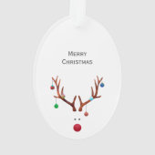 Niedliches Minimalistisches Rentier Weihnachts-Fot Ornament (Rückseite)
