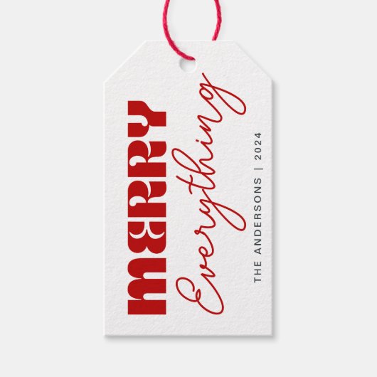 Niedliches Minimalistisches Retro Alles Skript ver Geschenkanhänger (Vorderseite)