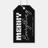 Niedliches Minimalistisches Retro Merry Alles Schw Geschenkanhänger (Vorderseite)