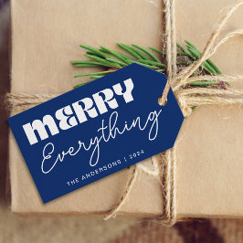 Niedliches Minimalistisches Retro Merry Alles Scri Geschenkanhänger