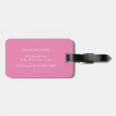 Niedliches Minimalistisches Retro-Streifen Monogra Gepäckanhänger (Rückseite horizontal)