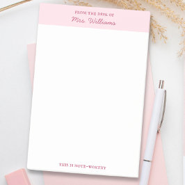 Niedliches Minimalistisches Rosa vom Schreibtisch Post-it Klebezettel