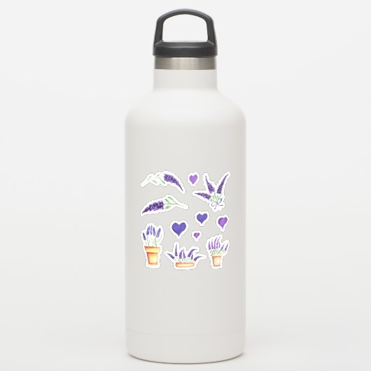 Niedliches Minimalistisches Wasser Provence delika Aufkleber (Wassserflasche)