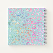 Niedliches Minze Einhorn Tierische Glitzer-Monogra Notizblock (Rückseite)