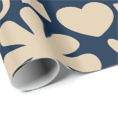 Niedliches Miscellany Dark Blue Scandi Muster Geschenkpapier (Rolleneckpunkt)