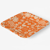 Niedliches Miscellany Orange Scandi Muster Pappteller (Gewinkelt)