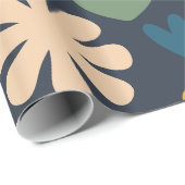 Niedliches Miscellany skandinavisches Muster Blaue Geschenkpapier (Rolleneckpunkt)