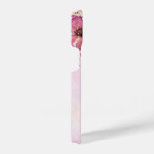 Niedliches mit Monogramm, blühendes Aquarell Rosa iPhone Hülle (Rechte Seite)