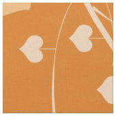 Niedliches Mit Monogramm Herzmuster Orange Stoff (Nahaufnahme)