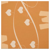 Niedliches Mit Monogramm Herzmuster Orange Stoff (Muster)