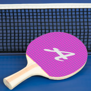 Niedliches Mit Monogramm Hot Pink Trendy Stilvolle Tischtennis Schläger