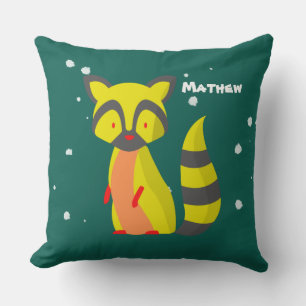 Niedliches mit Monogramm Raccoon Kinderzimmer Deko Kissen