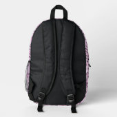 Niedliches Mit Monogramm Rosa und Schwarz Bedruckter Rucksack (Rückseite)