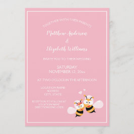 Niedliches Mittel zur eleganten rosa Hochzeit Einladung