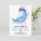 Niedliches mittelalterliches Drachenabenteuer Gebu Einladung (Stehend Vorderseite)