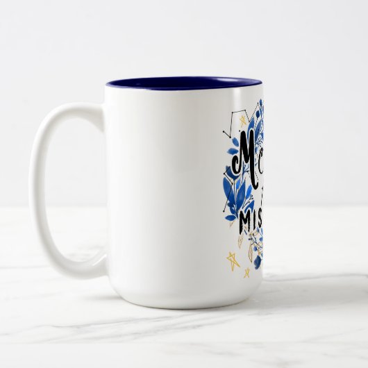 Niedliches Mocha und Mischief Zitat Zweifarbige Tasse (Links)