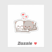 Niedliches Mochi Peach Cat Reading Book Aufkleber (Blatt)