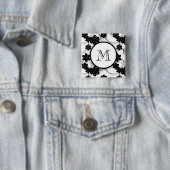 Niedliches Mod-Schwarz-Blumen-Muster, Ihre Button (Beispiel)
