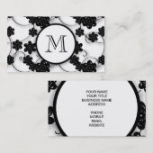 Niedliches Mod-Schwarz-Blumen-Muster, Ihre Visitenkarte (Vorne/Hinten)