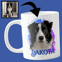Niedliches Modern & Fun Blue Border Collie Dog Fot Jumbo-Tasse