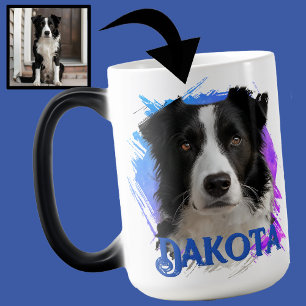 Niedliches Modern & Fun Blue Border Collie Dog Fot Verwandlungstasse