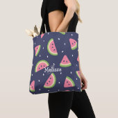 Niedliches Modern Green Pink Watermelon Fruchtmust Tasche (Von Nahem)