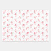 Niedliches Modern Pink Snowman Weihnachtsbaumskrip Geschenkpapier Set (Vorderseite 3)