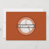 Niedliches modernes Baseball-Sport-Foto Kinder Geb Einladung (Rückseite)