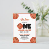 Niedliches, modernes Basketball Budget 1. Geburtst (Stehend Vorderseite)