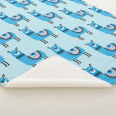 Niedliches, modernes Blaues Lama-Muster Sherpadecke (3/4)