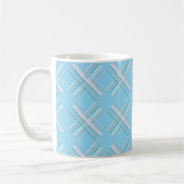 Niedliches, modernes, blaues Türkis-Tartan-Muster Kaffeetasse