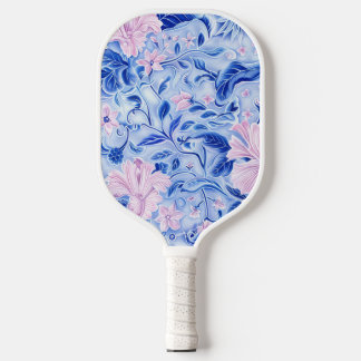 Niedliches, modernes Blue Floral Pickleball Paddel Schläger