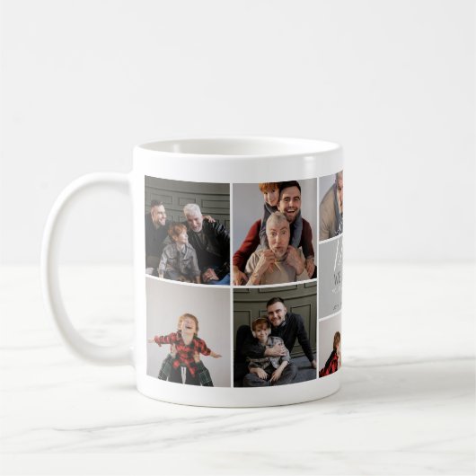 Niedliches, modernes Daddy-Collage-Geschenk Kaffeetasse (Links)
