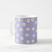 Niedliches modernes Daisy-Muster Lila Kaffeetasse (Vorderseite Links)
