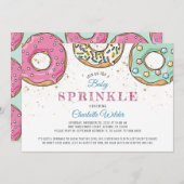 Niedliches modernes Donut Baby Sprinkle Einladung (Vorne/Hinten)