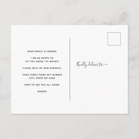 Niedliches, modernes Drehbuch Ich habe das Vogel H Ankündigungspostkarte (Rückseite)