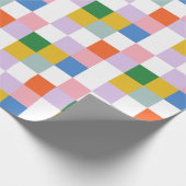 Niedliches, modernes, farbenfroh großes, kariertes geschenkpapier (Ecke)