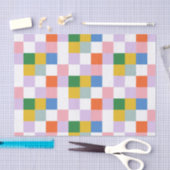 Niedliches, modernes, farbenfroh großes, kariertes seidenpapier (Handwerk)