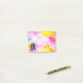 Niedliches, modernes, farbiges Schüssel mit pastel Post-it Klebezettel (Auf Schreibtisch)