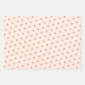 Niedliches modernes festes rosa Lucky Clover Patte Geschenkpapier Set (Vorderseite 3)