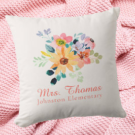 Niedliches, modernes Flora-Lehrerempfinden Kissen